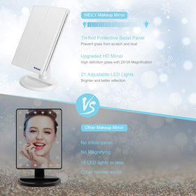 WEILY Makeup Mirror with recessed base storing jewelry