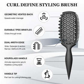 Weldilgit Curl Defining Brush narrow-tooth side close-up