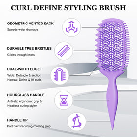 Weldilgit Curl Defining Brush narrow-tooth side for curl clumping