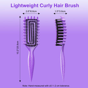 Weldilgit Curly Hair Brush demonstrating detangling curls