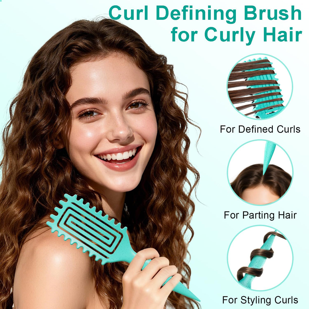Weldilgit Curly Hair Brush displayed with packaging