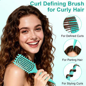 Weldilgit Curly Hair Brush displayed with packaging