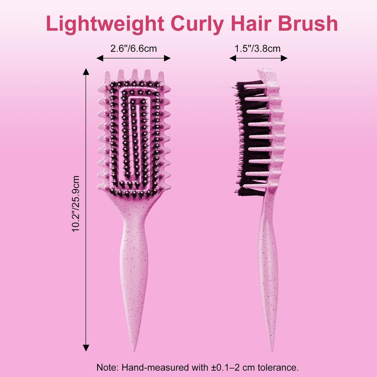Weldilgit Curly Hair Brush displayed with styling products