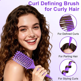 Weldilgit Curly Hair Brush in purple colour