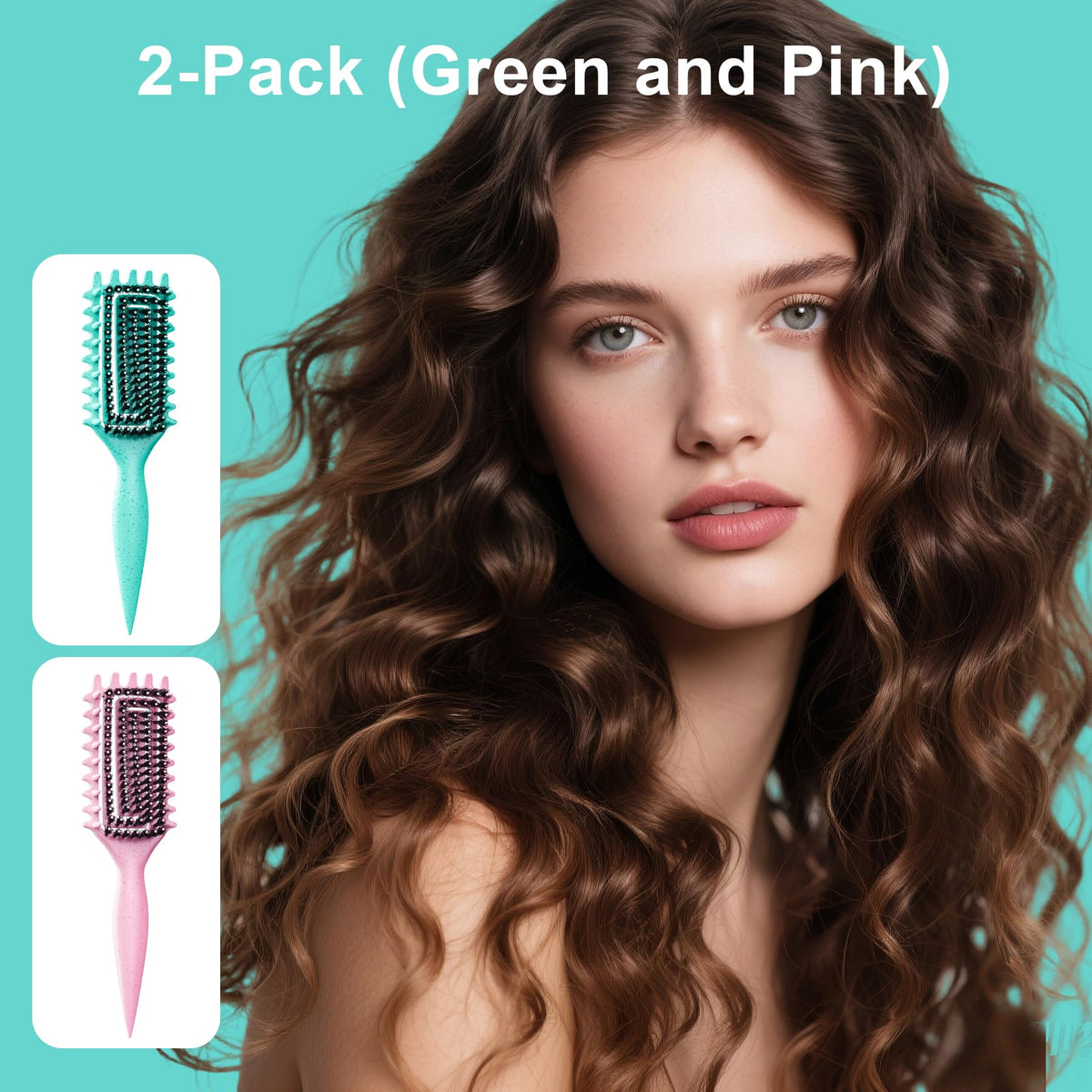 Weldilgit Curly Hair Brush showing wide-tooth design and bristles