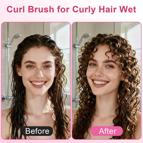 Weldilgit Curly Hair Brush with ergonomic handle close-up