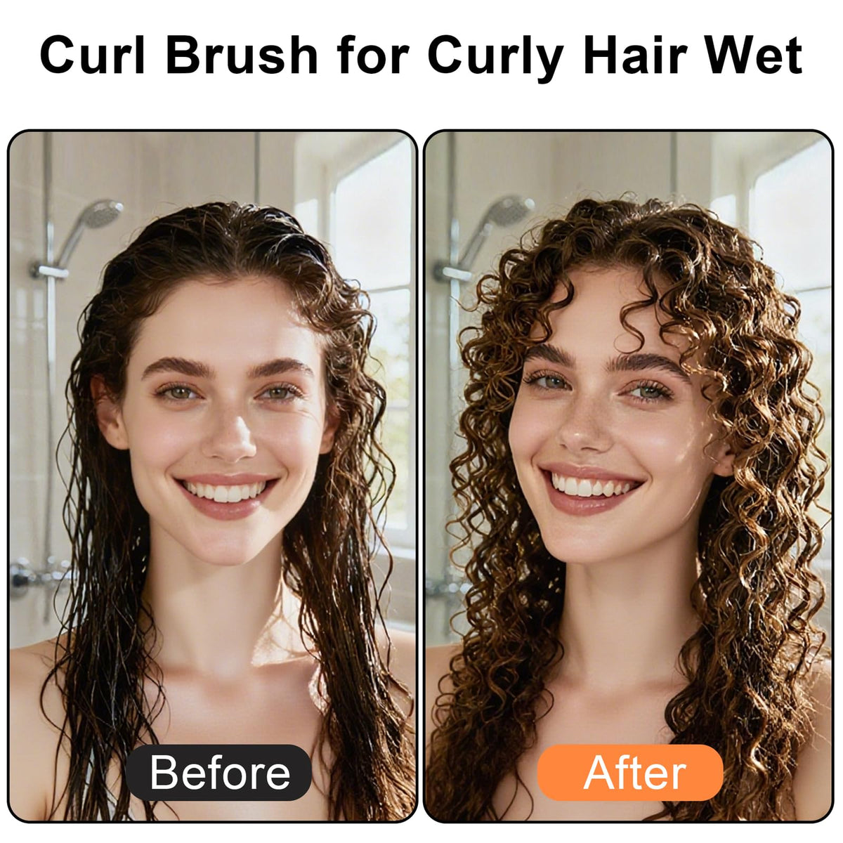 Weldilgit Curly Hair Brush with ergonomic handle twist feature