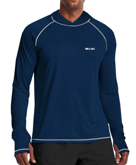 WELIGU Men's UPF 50+ Sun Protection Hoodie front view