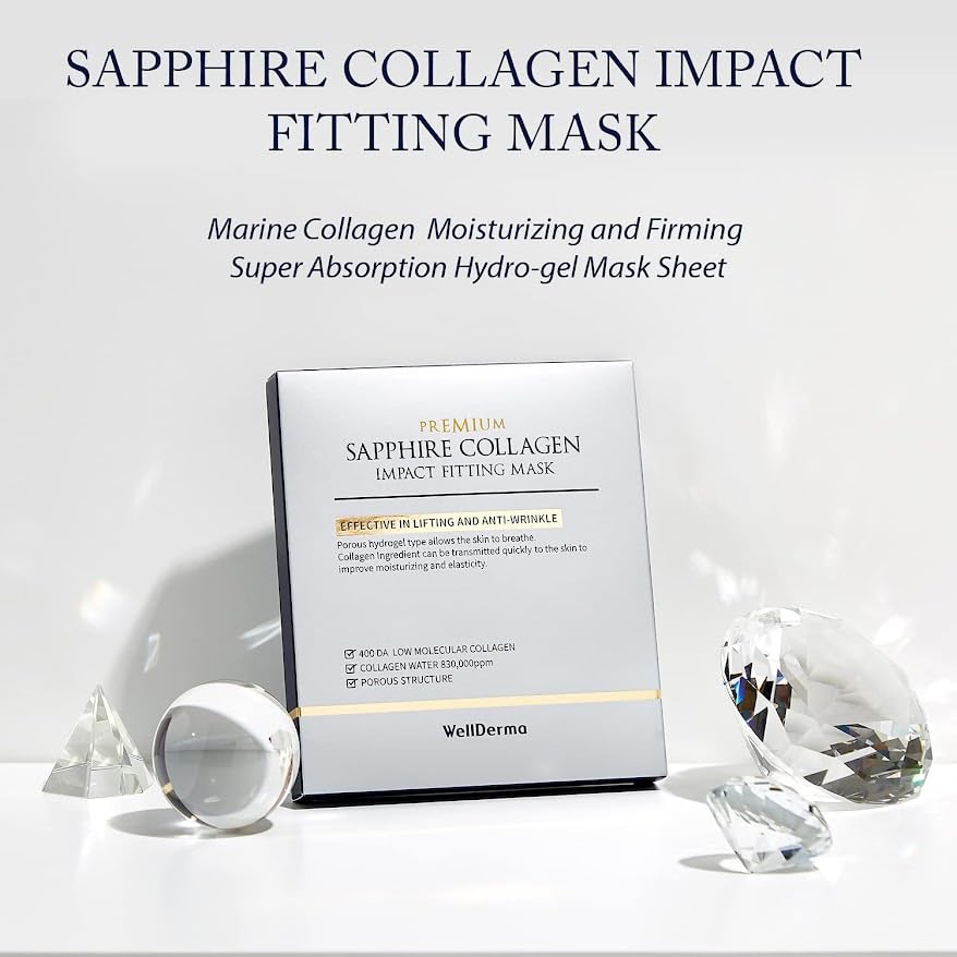 WELLDERMA Sapphire Collagen Impact Hydrogel Mask opened packaging