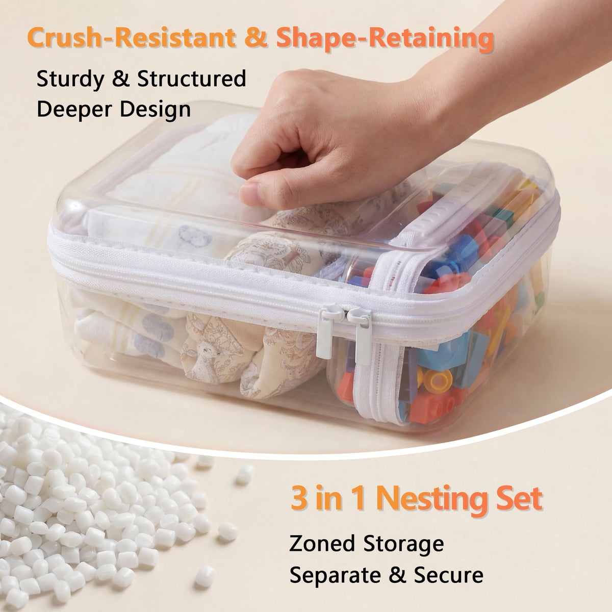 WELPIRT clear toiletry cases with grab-and-go handle