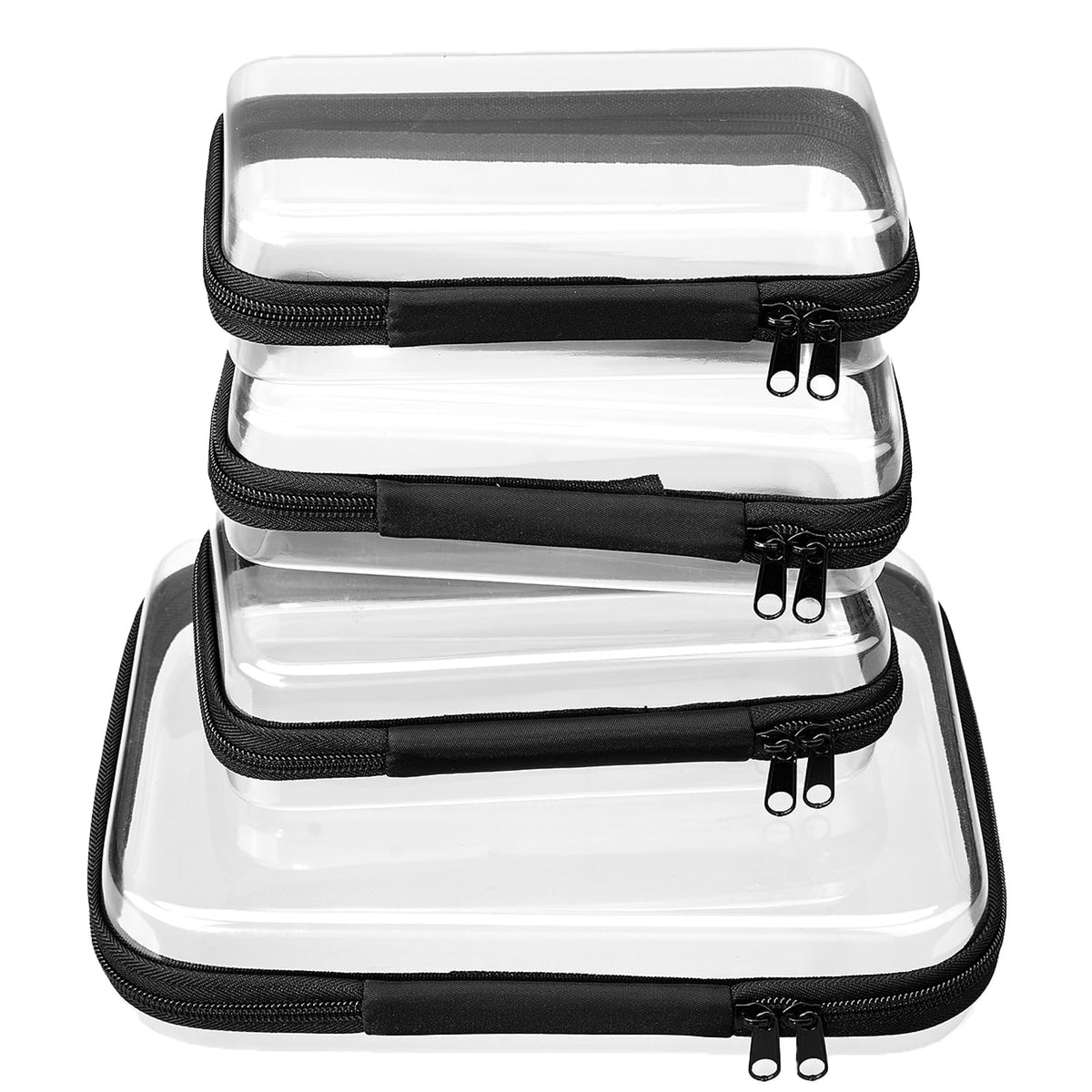 WELPIRT Clear Zipper Pouches medium case front view