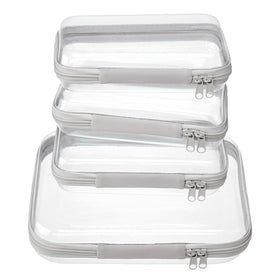 WELPIRT clear zipper pouches set front view with medium and small cases