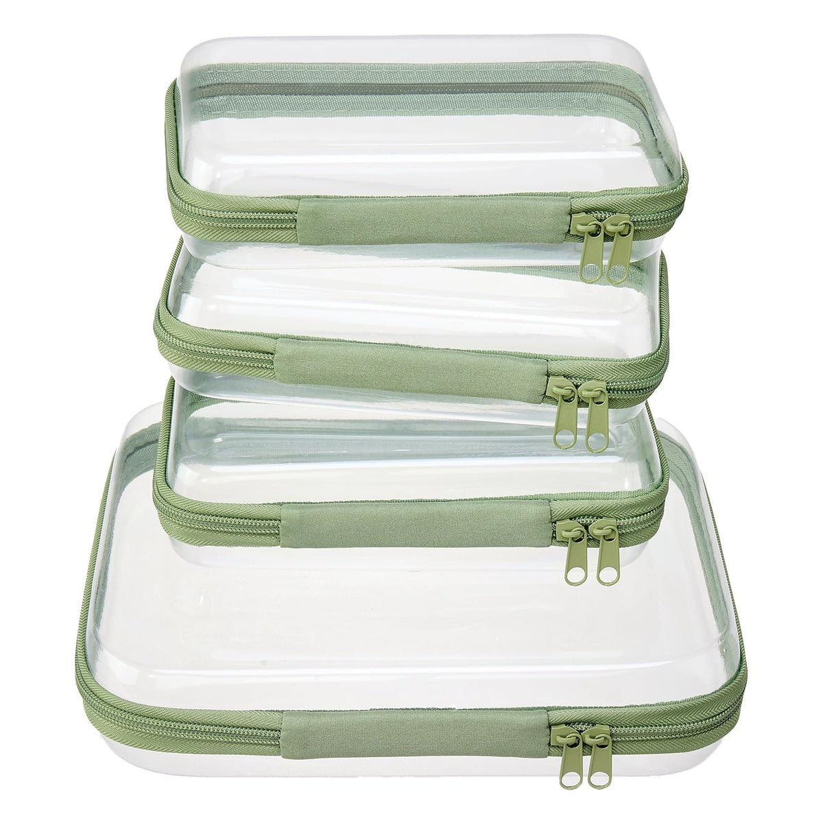 WELPIRT Clear Zipper Pouches Set with medium and small cases