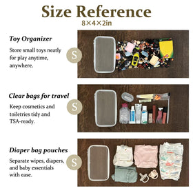 WELPIRT Clear Zipper Pouches stackable design in use