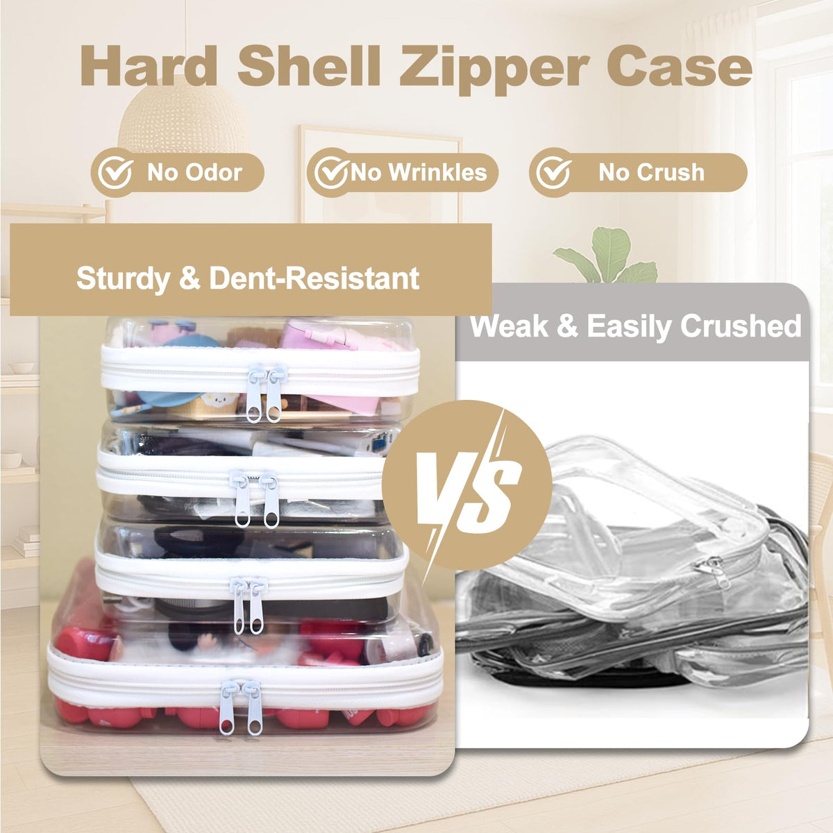 WELPIRT medium zipper case showcasing its hard shell design