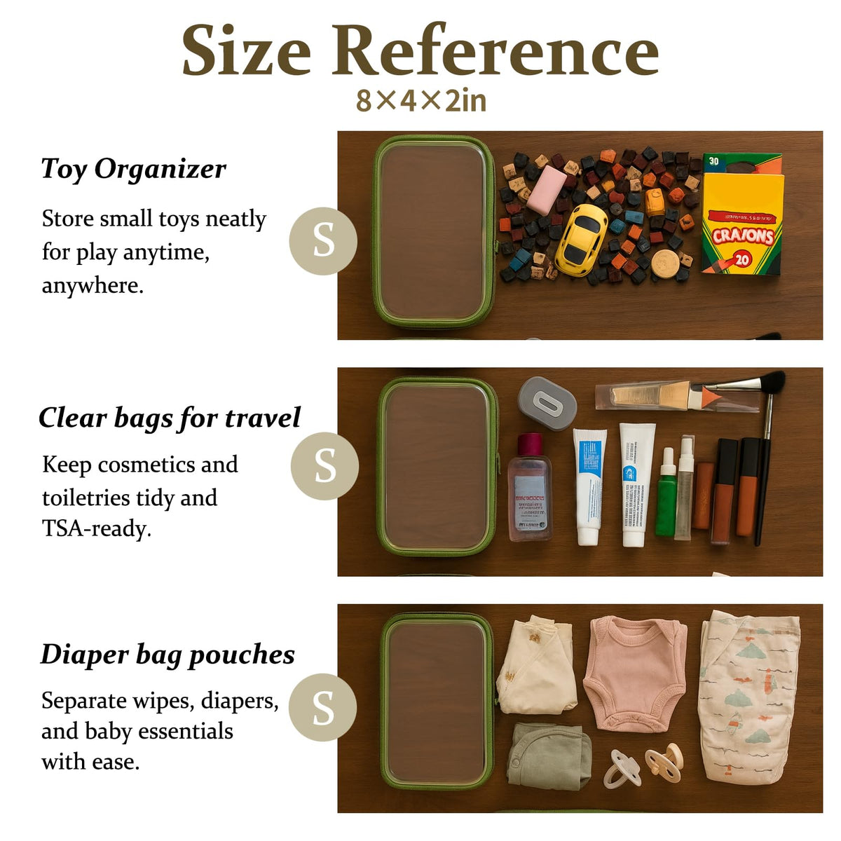 WELPIRT medium zipper case with toiletries inside