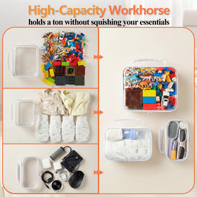 WELPIRT small clear toiletry case stacked