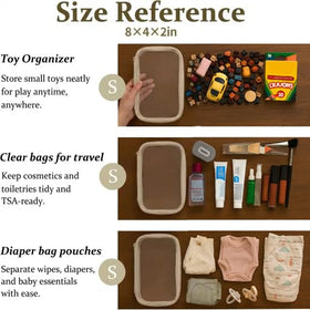 WELPIRT small zipper pouches stacked for compact storage