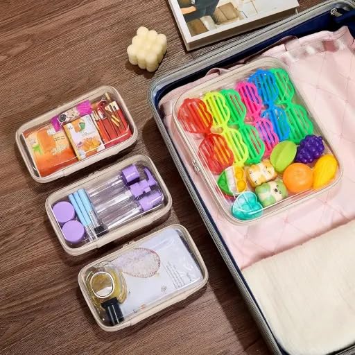 WELPIRT zipper cases with toiletries and makeup inside