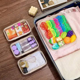 WELPIRT zipper cases with toiletries and makeup inside