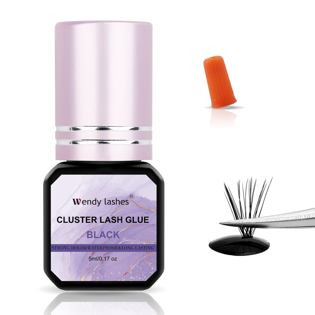 WENDY LASHES Lash Cluster Glue black bottle front view