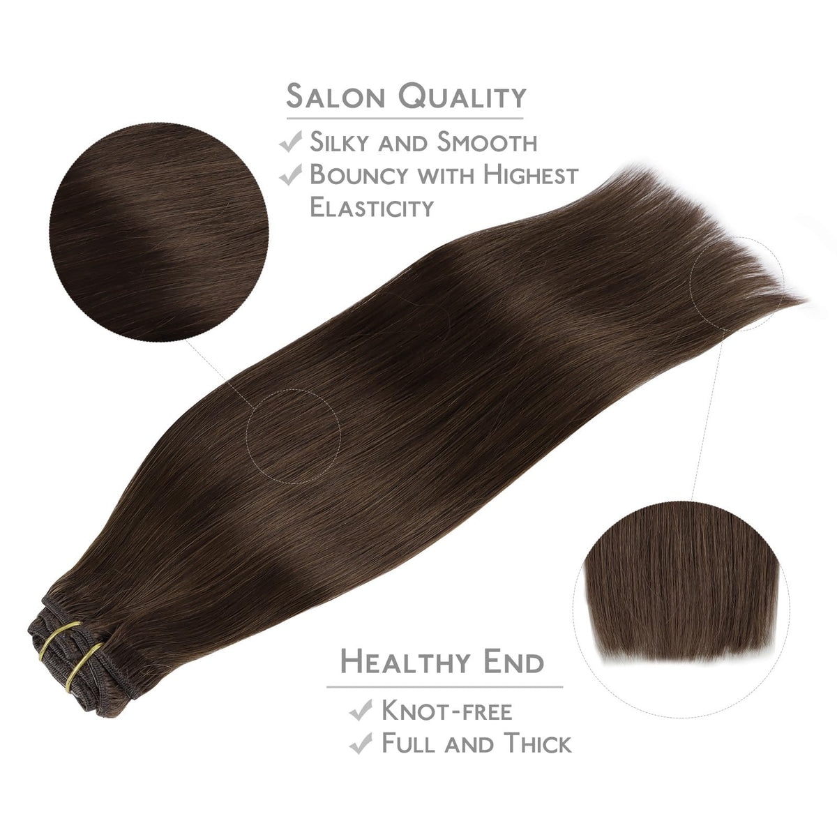 Wennalife 18 Inch Chocolate Brown Clip In Hair Extensions on model