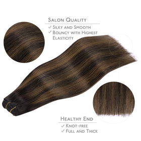 Wennalife 18 Inch Clip In Human Hair Extensions texture detail