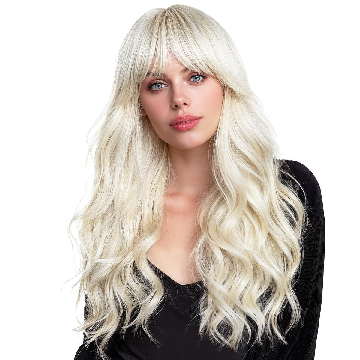 Wennalife 18 Inch Tape in Hair Extensions in White Blonde, front view
