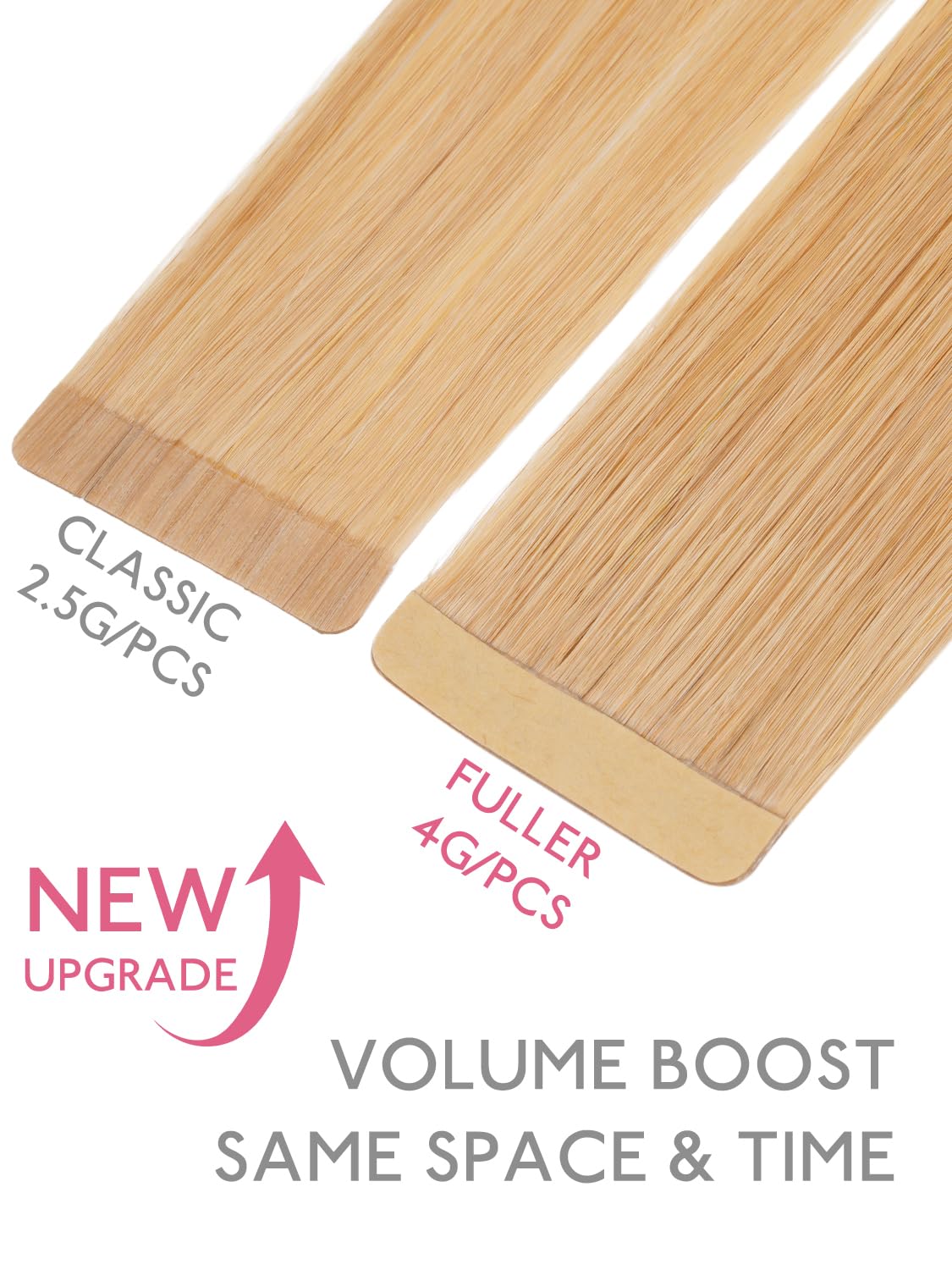Wennalife 22 Inch Tape in Hair Extensions close-up of the weft