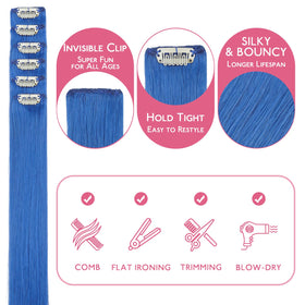 Wennalife Blue Clip-in Hair Extensions close-up of clips