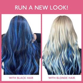 Wennalife Blue Clip-in Hair Extensions in vibrant blue colour