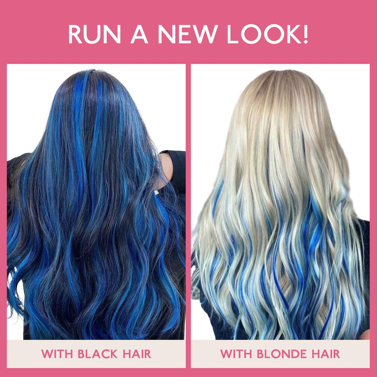 Wennalife blue tape in hair extensions held in hand for size comparison