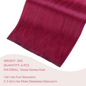 Wennalife Burgundy Red Clip-in Hair Extensions packaging