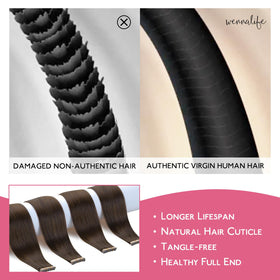 Wennalife Chocolate Brown Tape in Hair Extensions close-up