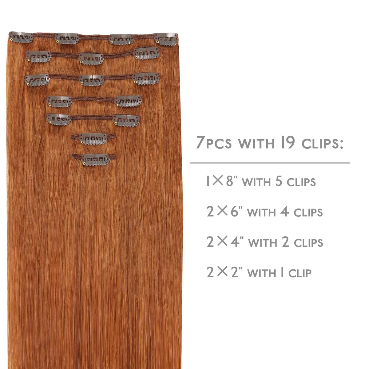 Wennalife Clip in Extensions packaging with 7 pieces