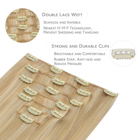 Wennalife Clip In extensions showing silicon-backed clips