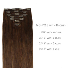 Wennalife Clip in Hair Extensions 14 Inch Chocolate Brown packaging