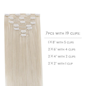 Wennalife Clip In Hair Extensions 14 Inch Platinum Blonde packaging