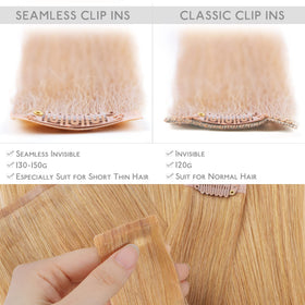 Wennalife Clip In Hair Extensions 14 Inch Strawberry Blonde packaging