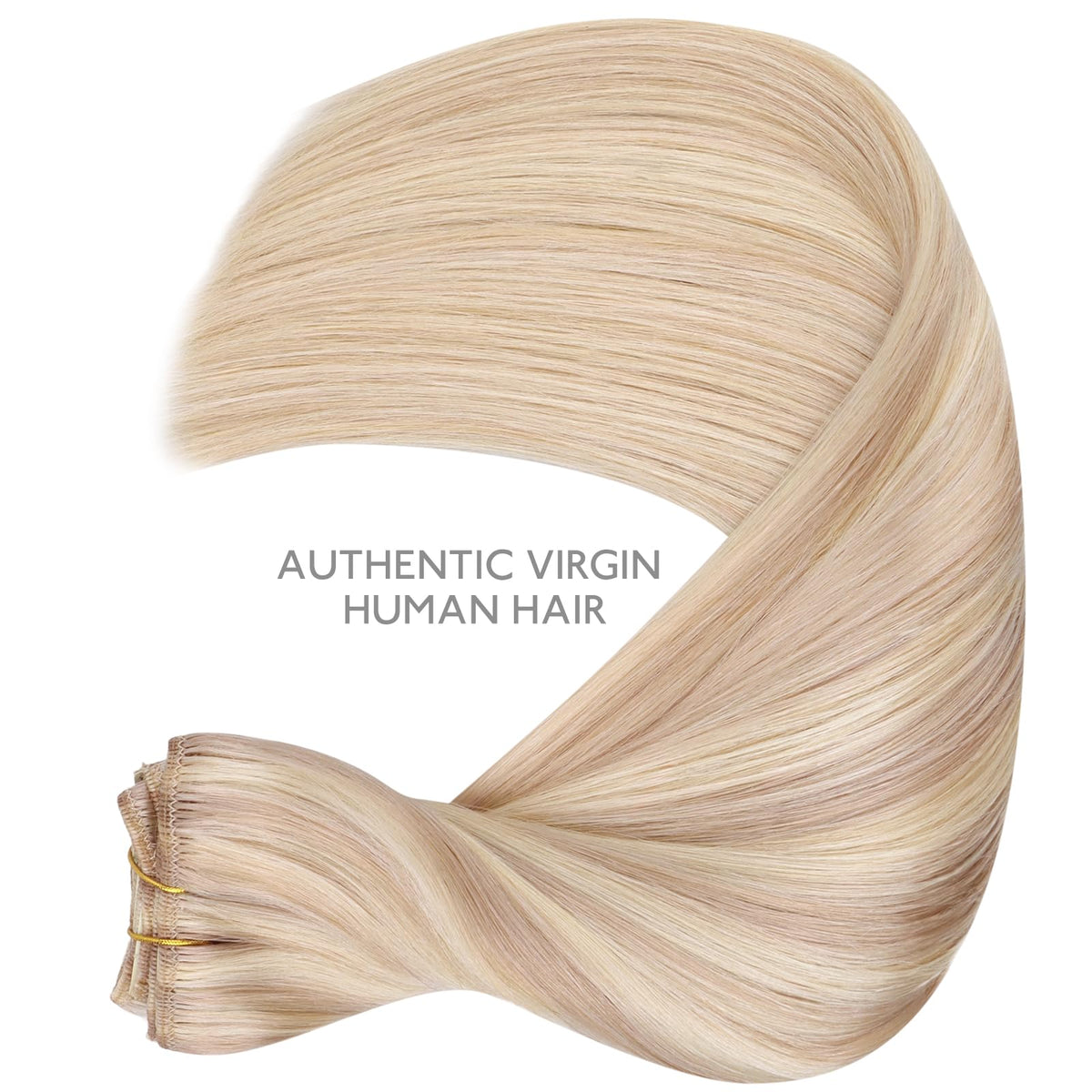 Wennalife Clip In Hair Extensions 14 Inch styled in a ponytail