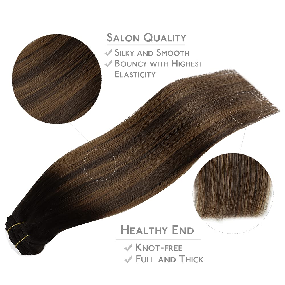 Wennalife Clip In Hair Extensions 150g 16 Inch styled on model