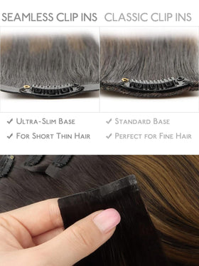 Wennalife Clip In Hair Extensions 16 Inch 130g back view