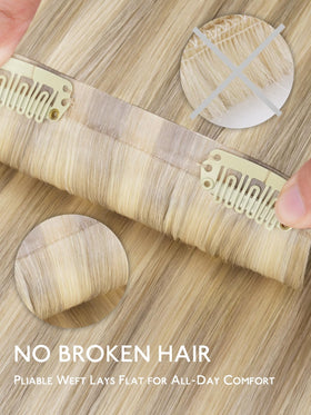 Wennalife Clip In Hair Extensions 16 Inch Ash Blonde colour match