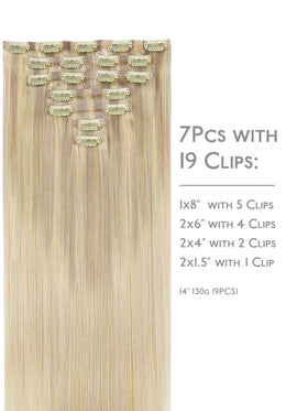 Wennalife Clip In Hair Extensions 16 Inch Ash Blonde packaging