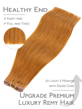 Wennalife Clip In Hair Extensions 16 Inch Auburn Ginger back view