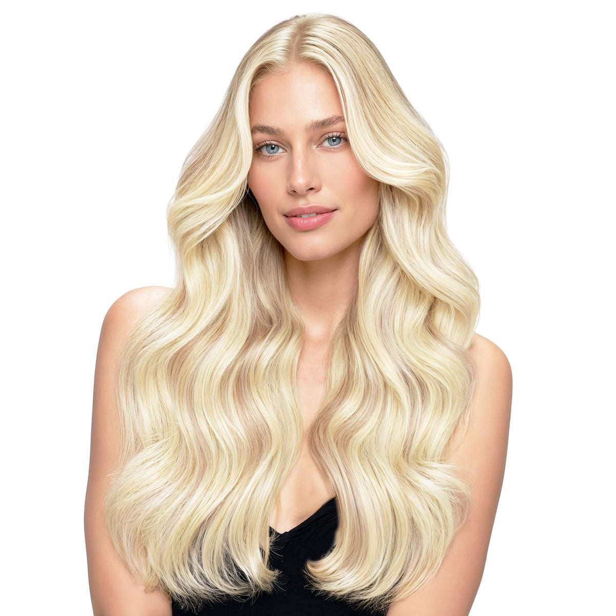 Wennalife Clip In Hair Extensions 16 Inch Balayage Blonde front view