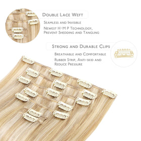 Wennalife Clip In Hair Extensions 16 Inch lifestyle scene on model