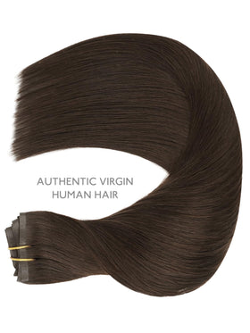 Wennalife Clip in Hair Extensions 16 Inch Light Dark Brown back view
