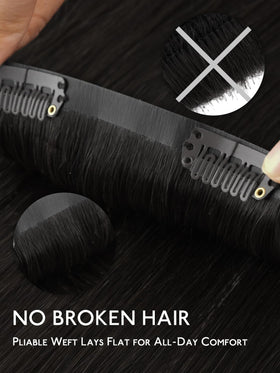 Wennalife Clip in Hair Extensions 16 Inch Natural Black installation process