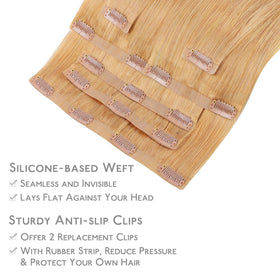 Wennalife Clip In Hair Extensions 16 Inch Strawberry Blonde lifestyle shot